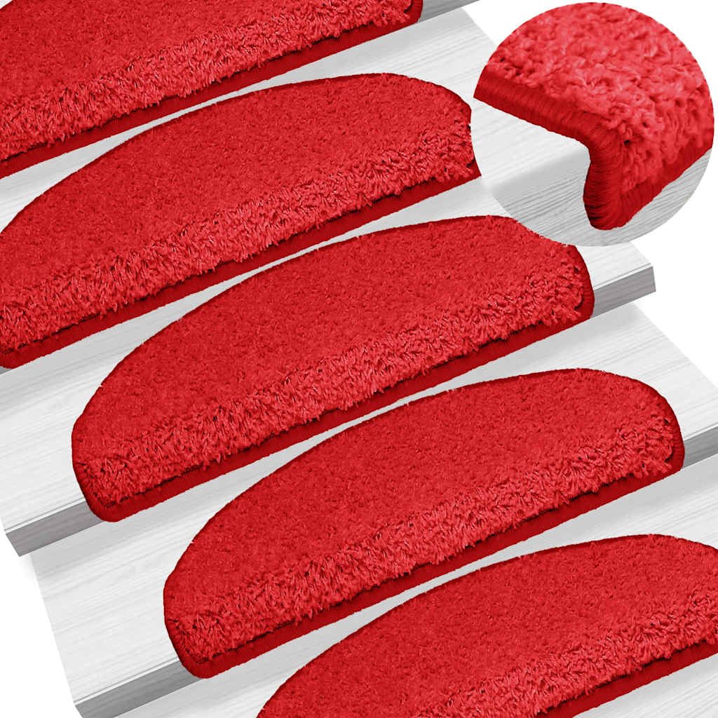 Trapmatten 15 st 65x21x4 cm Rood Halfrond Groot is nu te koop bij PeponiXL, paradijselijk wonen!