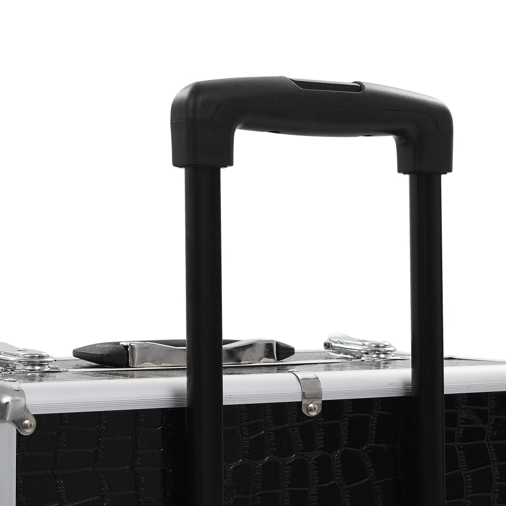Make-up trolley aluminium zwart met krokodillenpatroon is nu te koop bij PeponiXL, paradijselijk wonen!