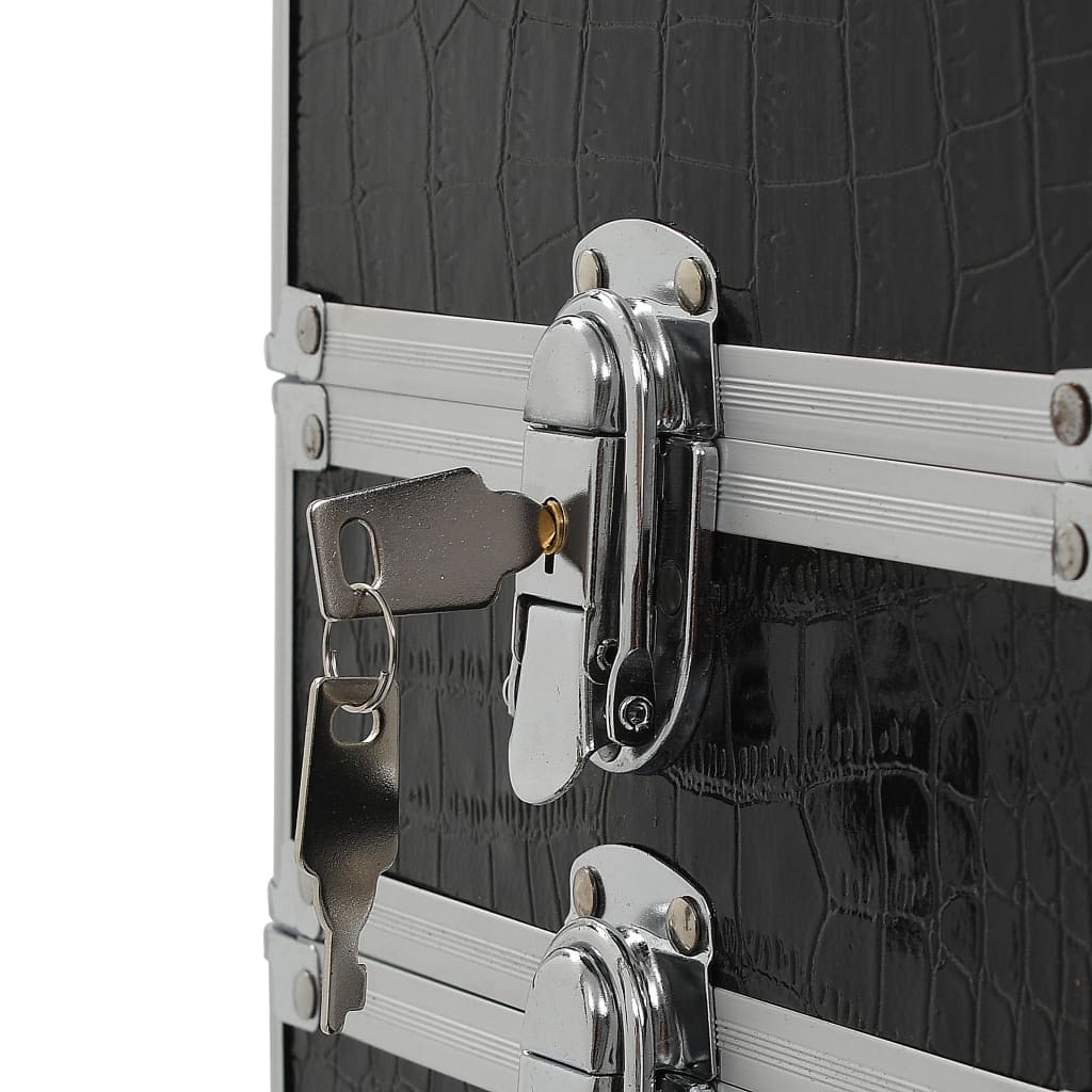 Make-up trolley aluminium zwart met krokodillenpatroon is nu te koop bij PeponiXL, paradijselijk wonen!