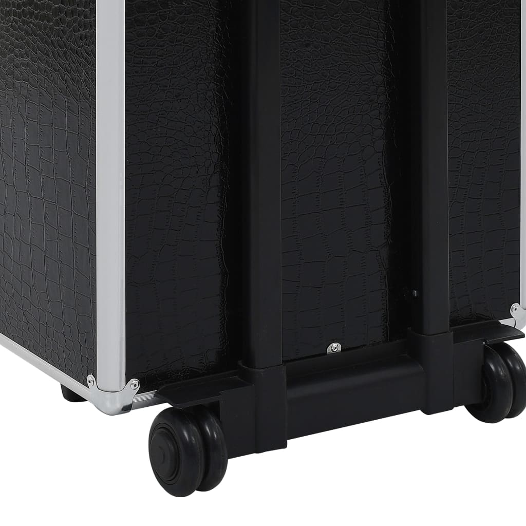Make-up trolley aluminium zwart met krokodillenpatroon is nu te koop bij PeponiXL, paradijselijk wonen!
