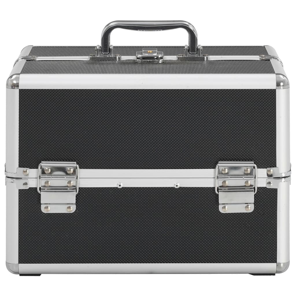 Make-up koffer 22x30x21 cm aluminium zwart is nu te koop bij PeponiXL, paradijselijk wonen!
