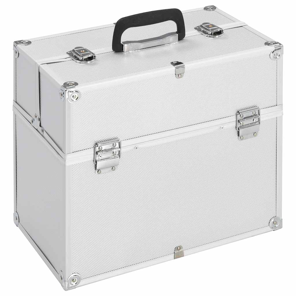 Make-up koffer 38x23x34 cm aluminium zilverkleurig is nu te koop bij PeponiXL, paradijselijk wonen!