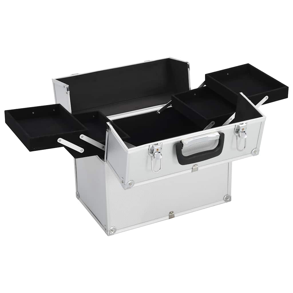 Make-up koffer 38x23x34 cm aluminium zilverkleurig is nu te koop bij PeponiXL, paradijselijk wonen!