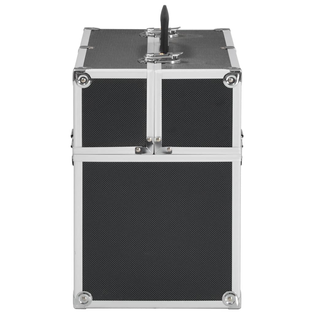 Make-up koffer 38x23x34 cm aluminium zwart is nu te koop bij PeponiXL, paradijselijk wonen!