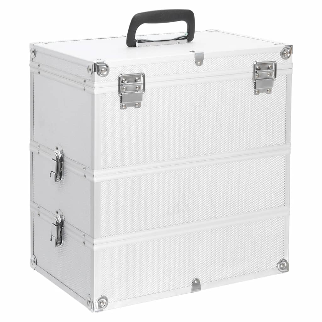 Make-up koffer 37x24x40 cm aluminium zilverkleurig is nu te koop bij PeponiXL, paradijselijk wonen!