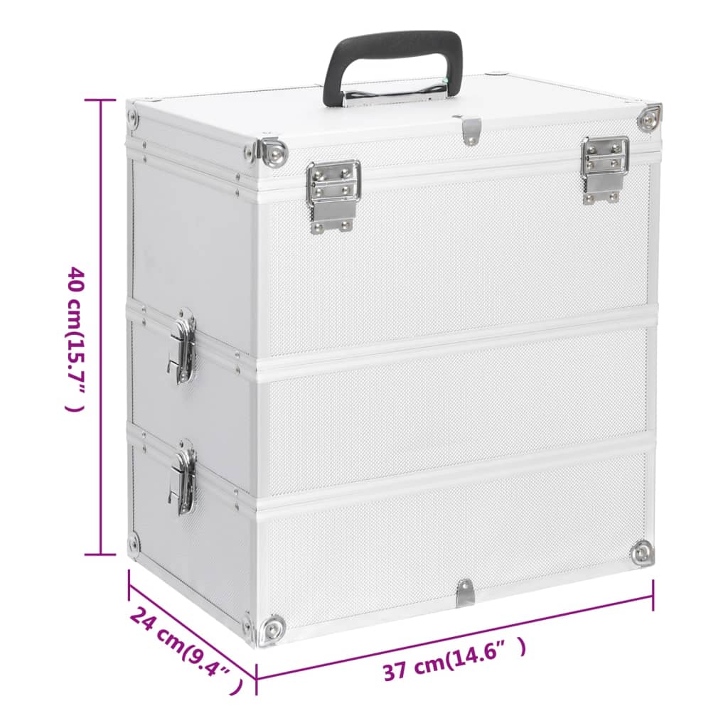 Make-up koffer 37x24x40 cm aluminium zilverkleurig is nu te koop bij PeponiXL, paradijselijk wonen!