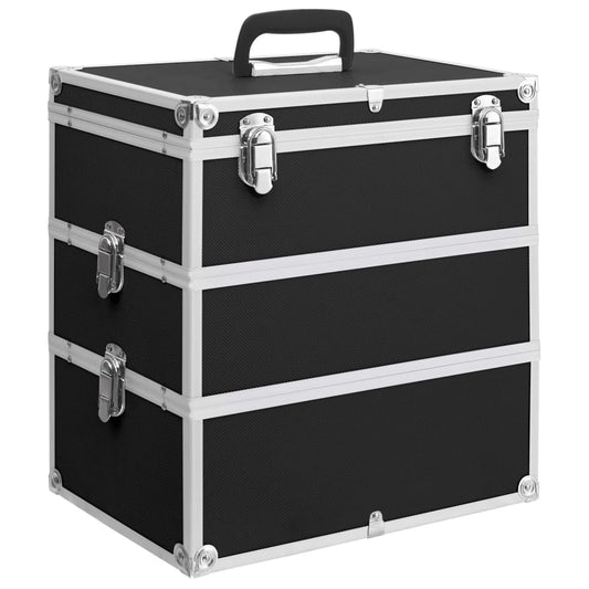 Make-up koffer 37x24x40 cm aluminium zwart is nu te koop bij PeponiXL, paradijselijk wonen!