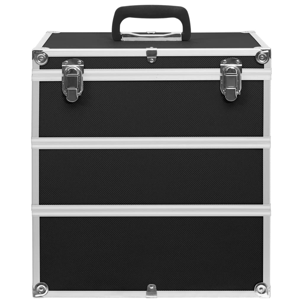 Make-up koffer 37x24x40 cm aluminium zwart is nu te koop bij PeponiXL, paradijselijk wonen!