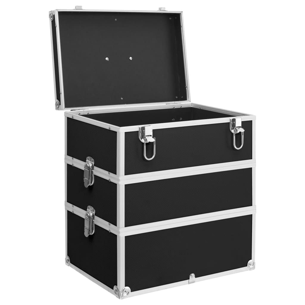 Make-up koffer 37x24x40 cm aluminium zwart is nu te koop bij PeponiXL, paradijselijk wonen!
