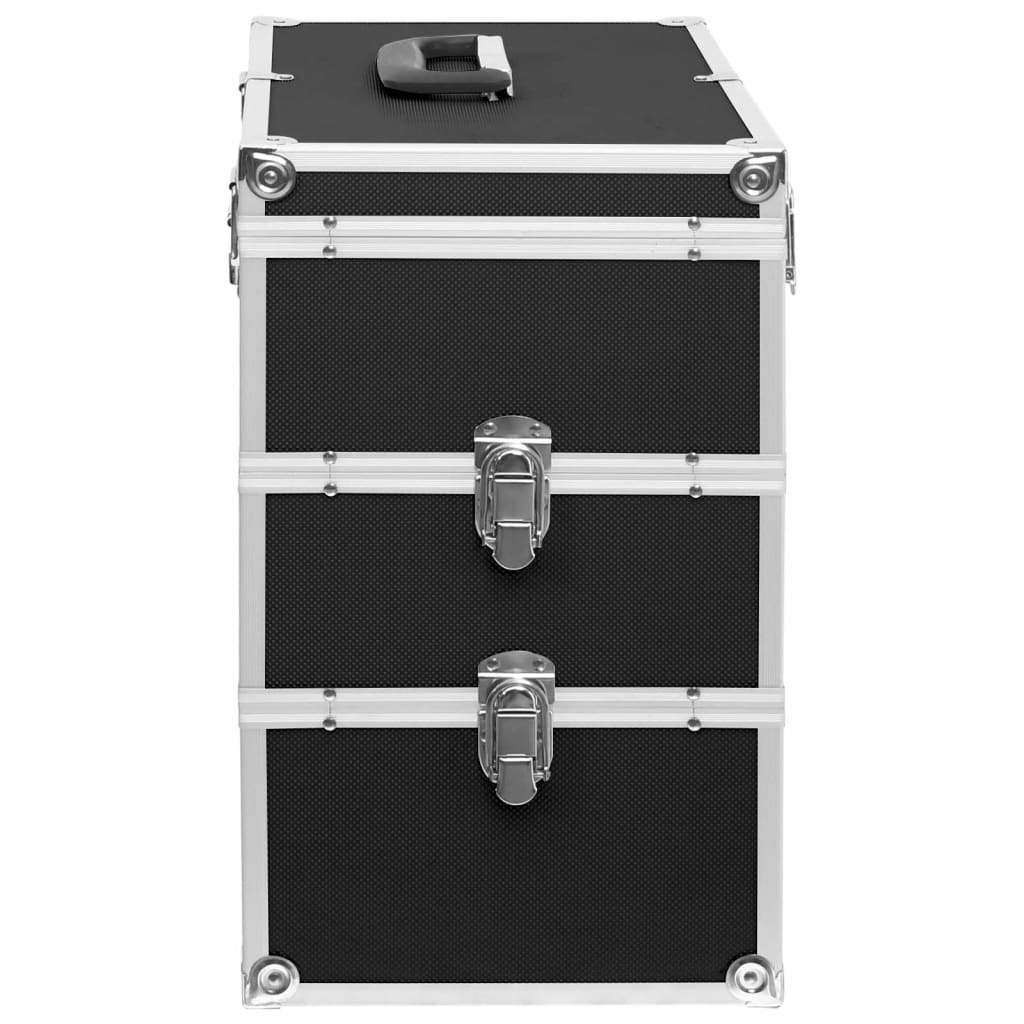 Make-up koffer 37x24x40 cm aluminium zwart is nu te koop bij PeponiXL, paradijselijk wonen!