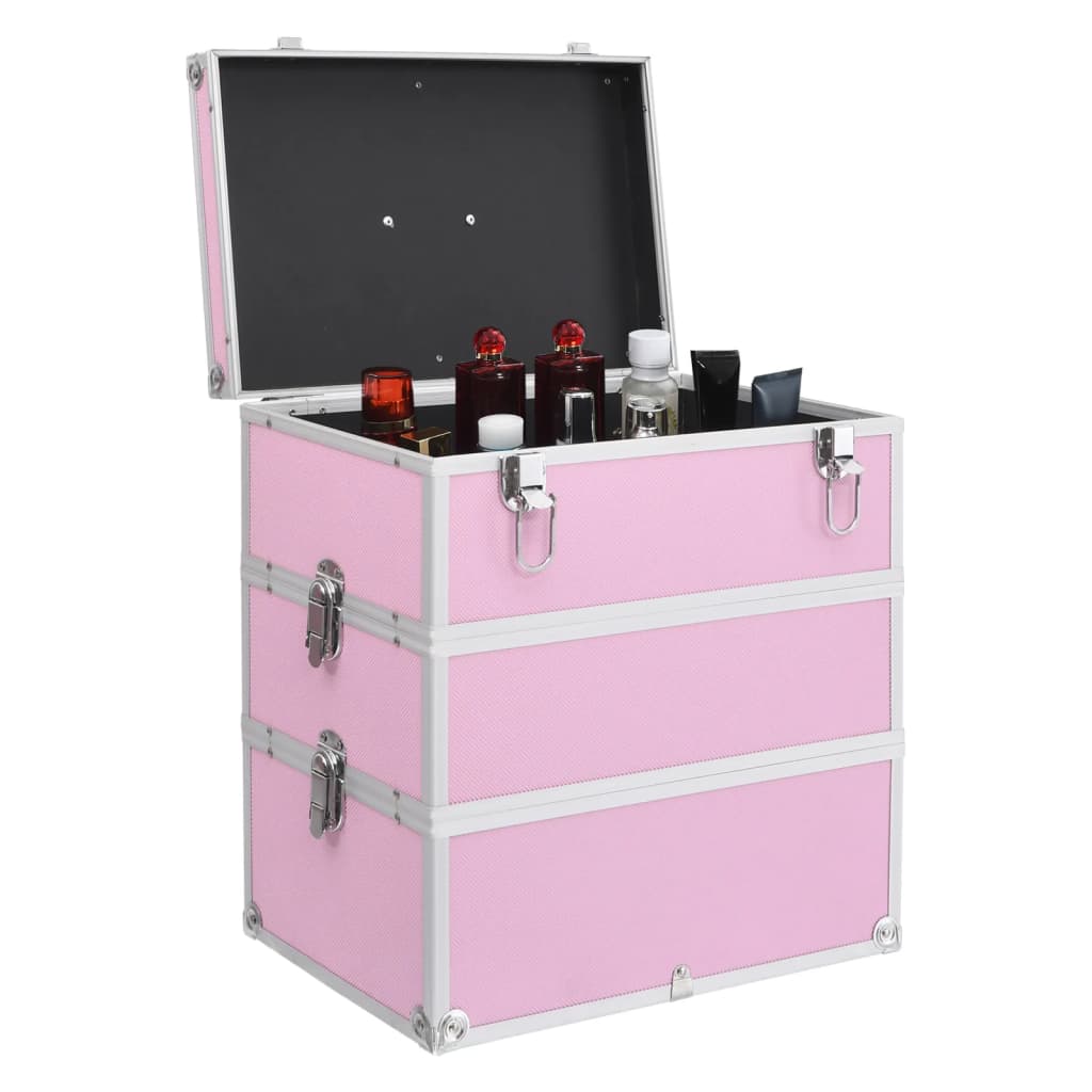 Make-up koffer 37x24x40 cm aluminium roze is nu te koop bij PeponiXL, paradijselijk wonen!