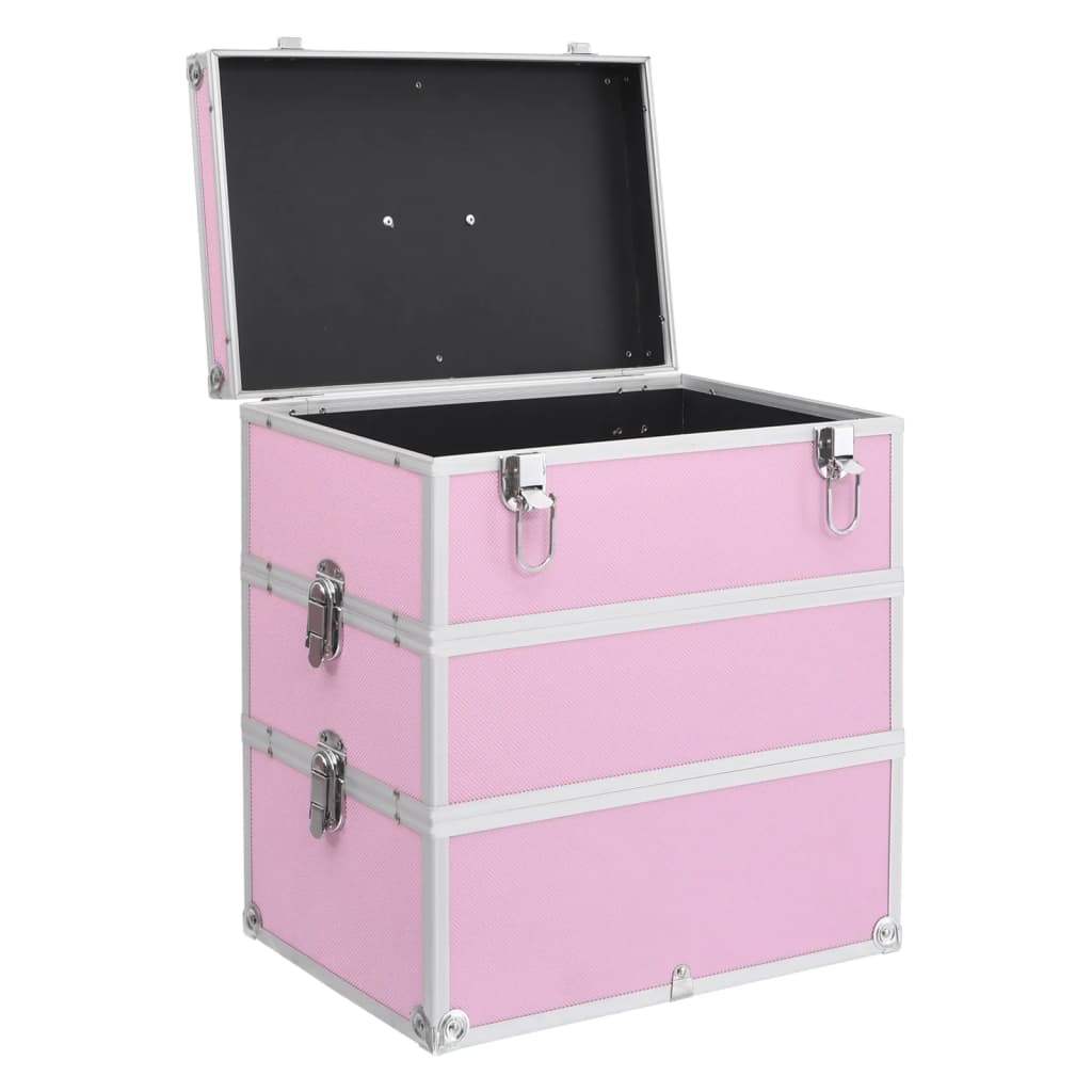 Make-up koffer 37x24x40 cm aluminium roze is nu te koop bij PeponiXL, paradijselijk wonen!