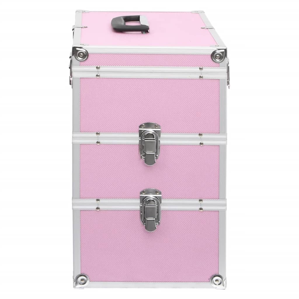Make-up koffer 37x24x40 cm aluminium roze is nu te koop bij PeponiXL, paradijselijk wonen!