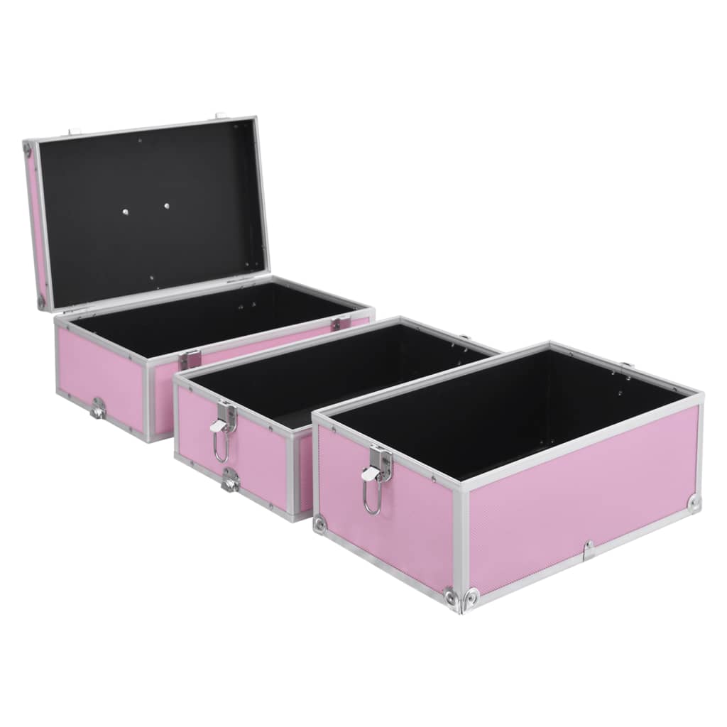 Make-up koffer 37x24x40 cm aluminium roze is nu te koop bij PeponiXL, paradijselijk wonen!