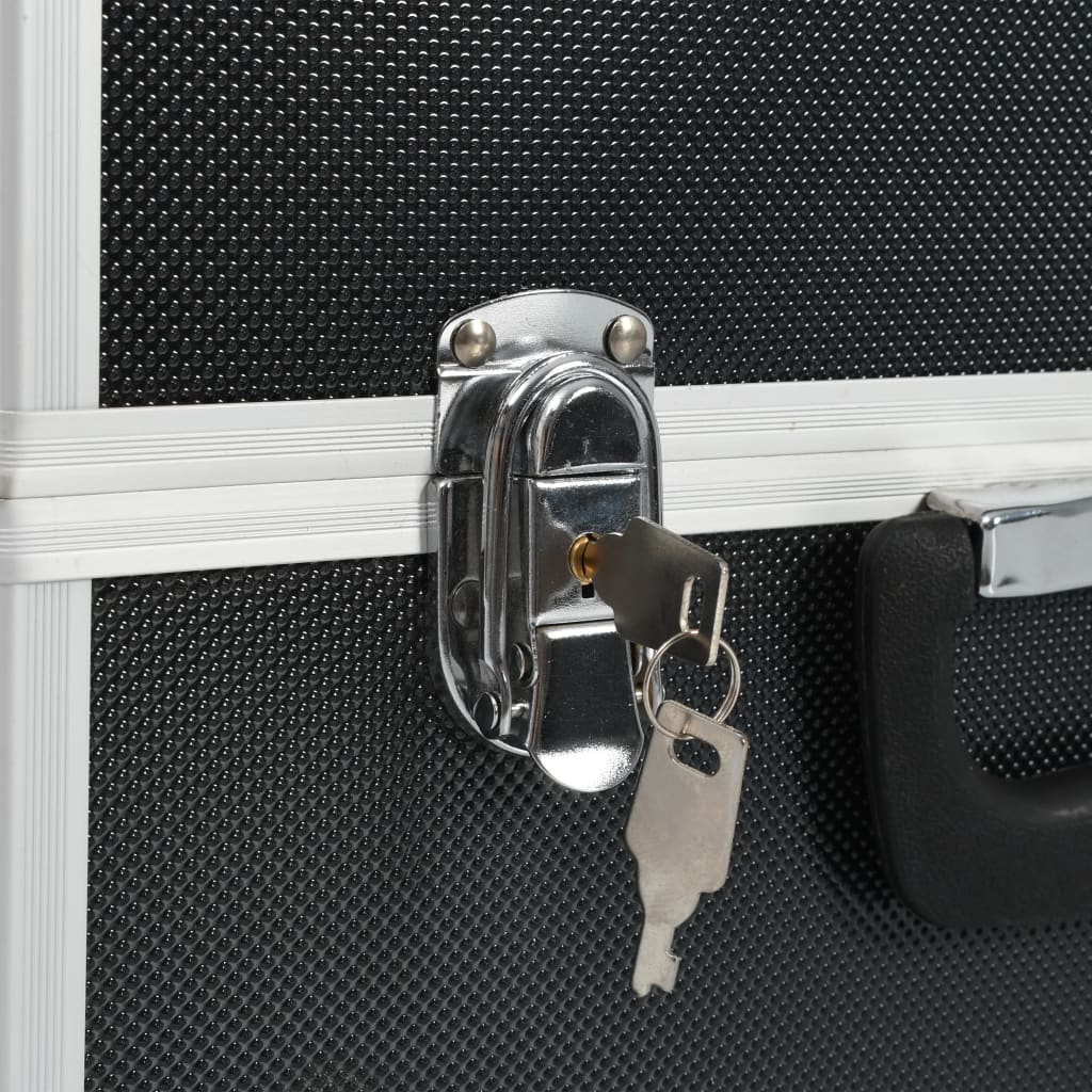 Gereedschapskoffer 38x22,5x34 cm aluminium zwart is nu te koop bij PeponiXL, paradijselijk wonen!