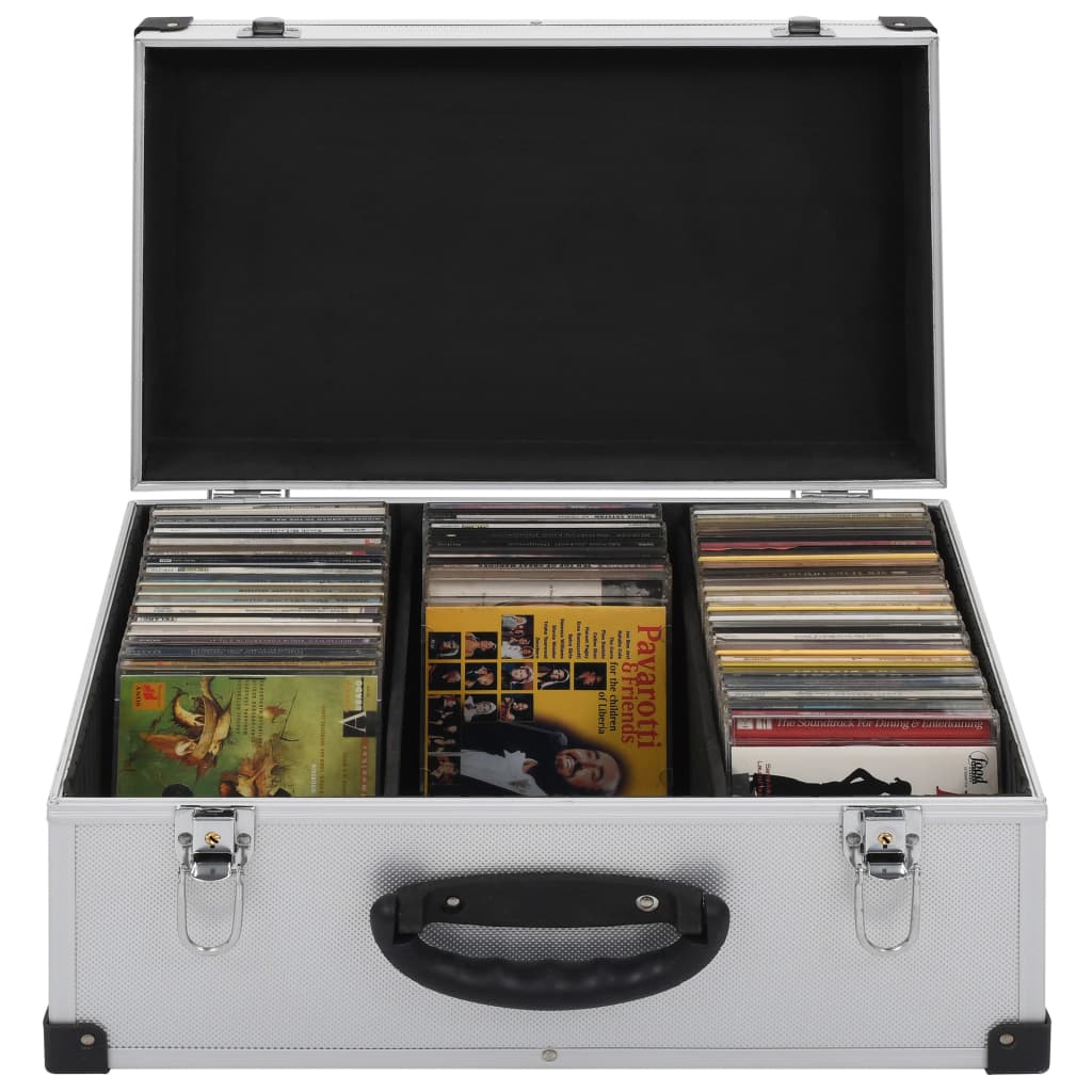 Cd-koffer voor 60 cd's aluminium ABS zilverkleurig is nu te koop bij PeponiXL, paradijselijk wonen!