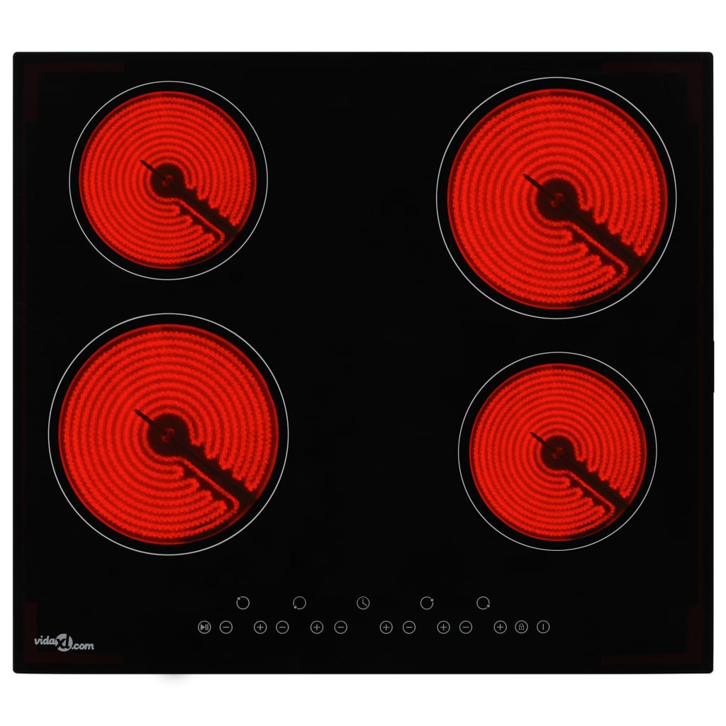 Keramische kookplaat met 4 kookzones aanraakbediening 6000 W is nu te koop bij PeponiXL, paradijselijk wonen!
