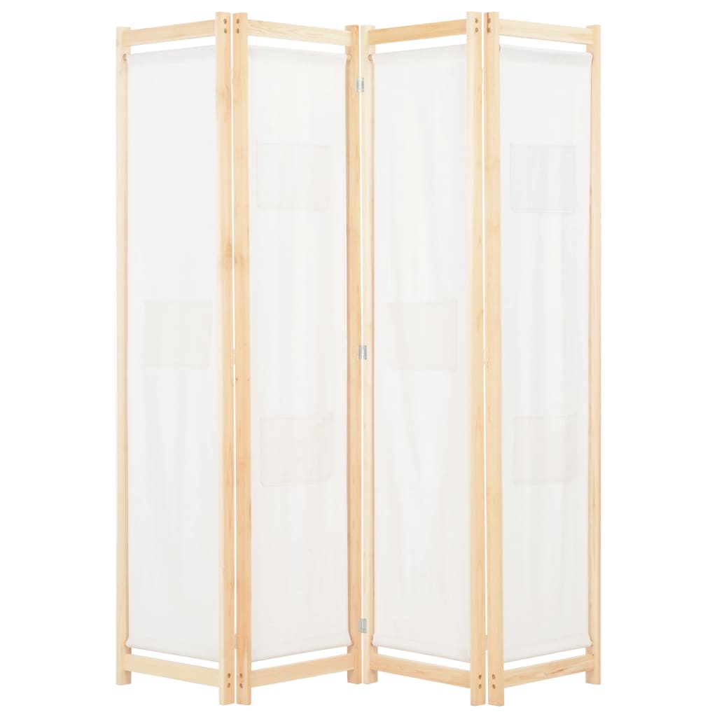 Kamerscherm met 4 panelen 160x170x4 cm stof crème is nu te koop bij PeponiXL, paradijselijk wonen!