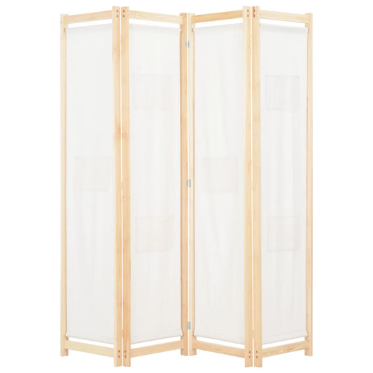 Kamerscherm met 4 panelen 160x170x4 cm stof crème is nu te koop bij PeponiXL, paradijselijk wonen!