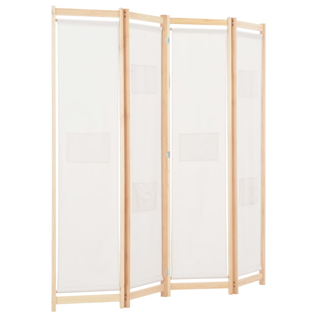 Kamerscherm met 4 panelen 160x170x4 cm stof crème is nu te koop bij PeponiXL, paradijselijk wonen!