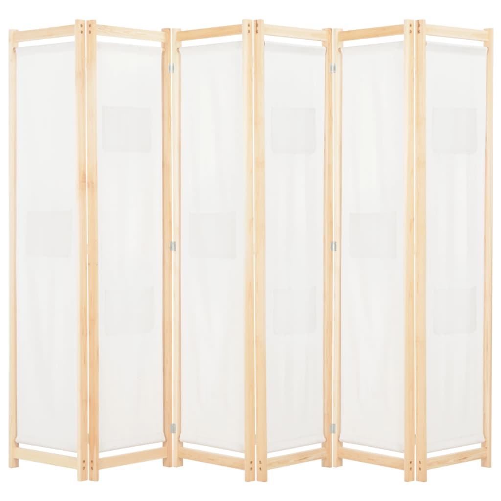 Kamerscherm met 6 panelen 240x170x4 cm stof crème is nu te koop bij PeponiXL, paradijselijk wonen!