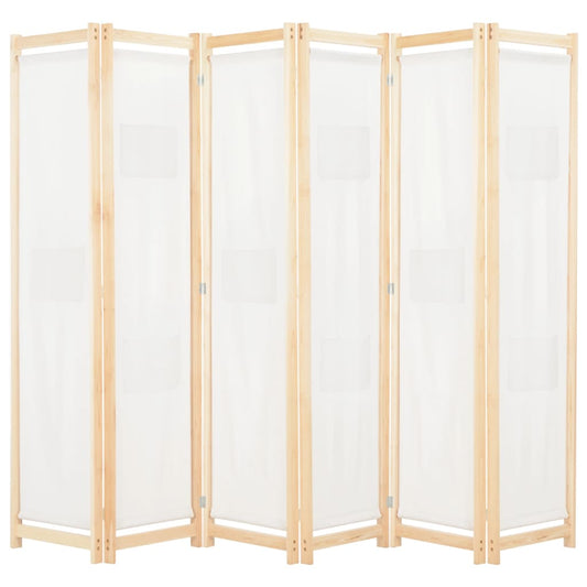 Kamerscherm met 6 panelen 240x170x4 cm stof crème is nu te koop bij PeponiXL, paradijselijk wonen!