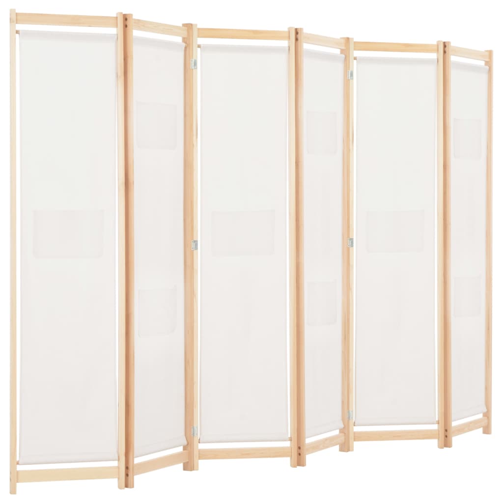 Kamerscherm met 6 panelen 240x170x4 cm stof crème is nu te koop bij PeponiXL, paradijselijk wonen!
