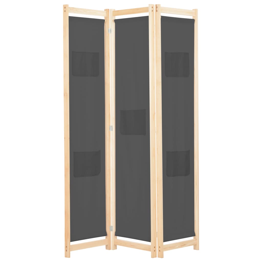 Kamerscherm met 3 panelen 120x170x4 cm stof grijs is nu te koop bij PeponiXL, paradijselijk wonen!