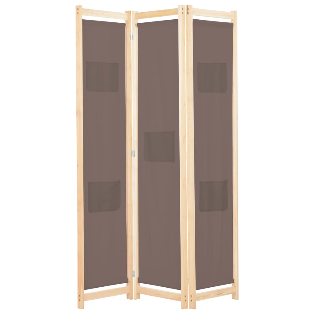 Kamerscherm met 3 panelen 120x170x4 cm stof bruin is nu te koop bij PeponiXL, paradijselijk wonen!