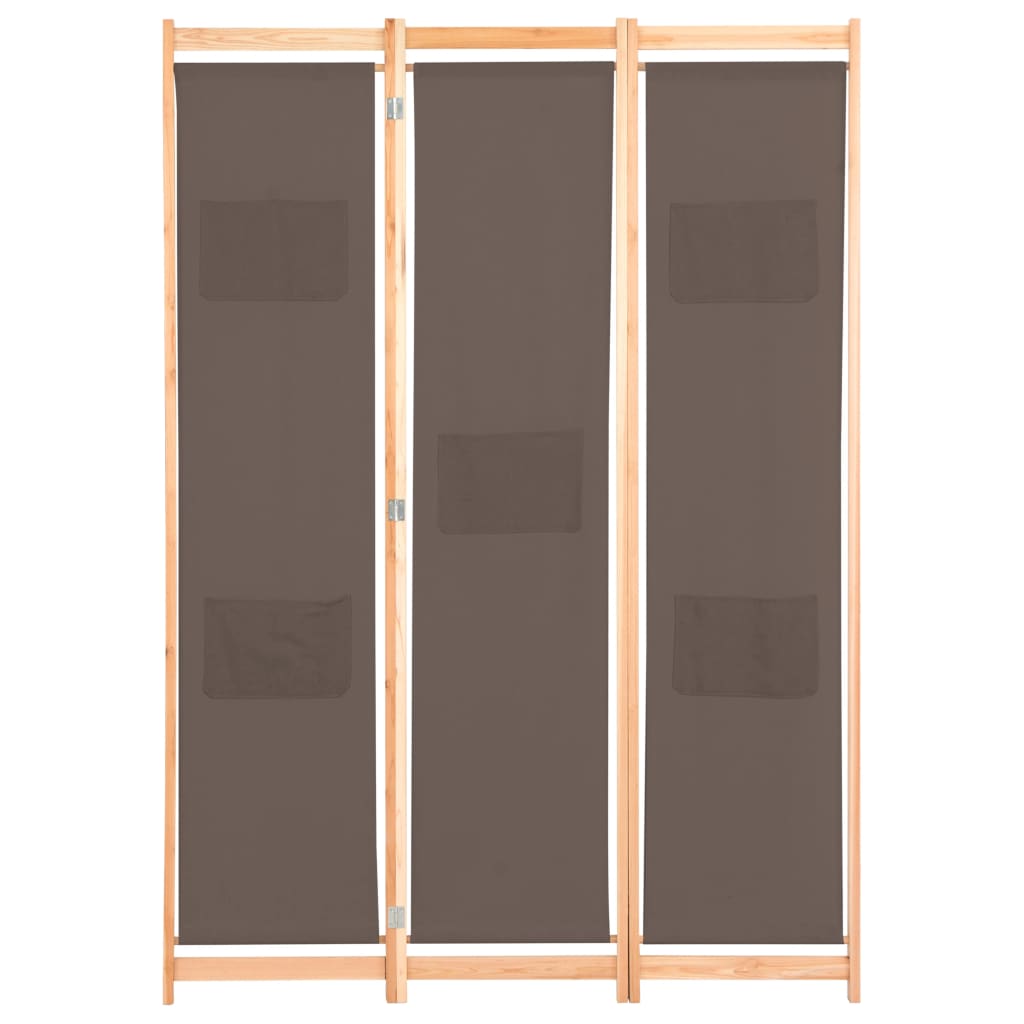 Kamerscherm met 3 panelen 120x170x4 cm stof bruin is nu te koop bij PeponiXL, paradijselijk wonen!