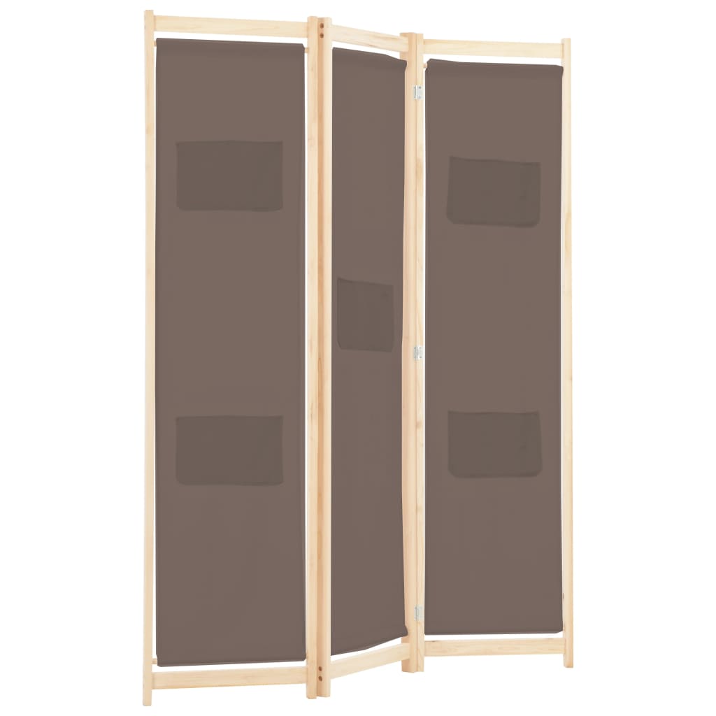 Kamerscherm met 3 panelen 120x170x4 cm stof bruin is nu te koop bij PeponiXL, paradijselijk wonen!