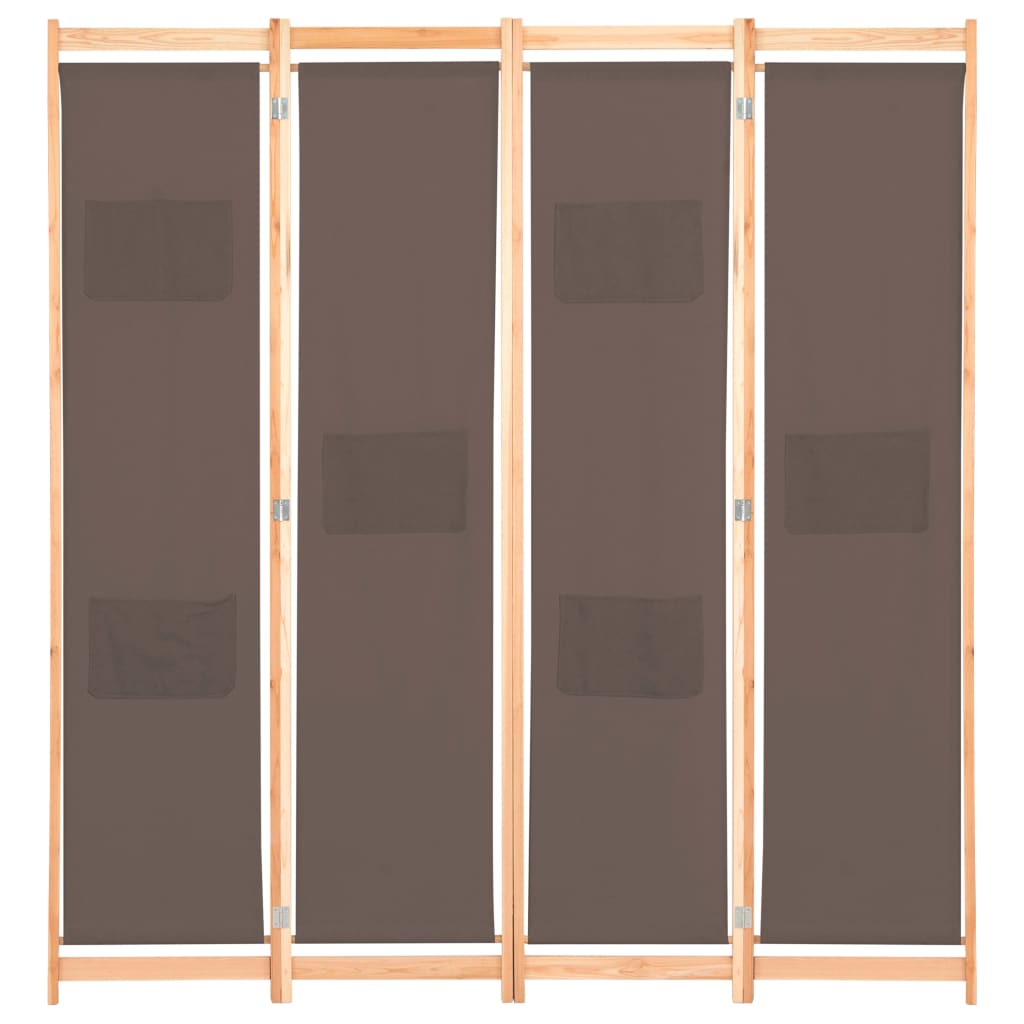 Kamerscherm met 4 panelen 160x170x4 cm stof bruin is nu te koop bij PeponiXL, paradijselijk wonen!