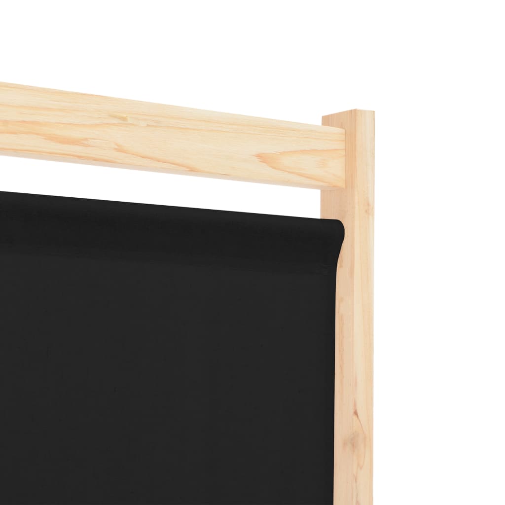 Kamerscherm met 5 panelen 200x170x4 cm stof zwart is nu te koop bij PeponiXL, paradijselijk wonen!