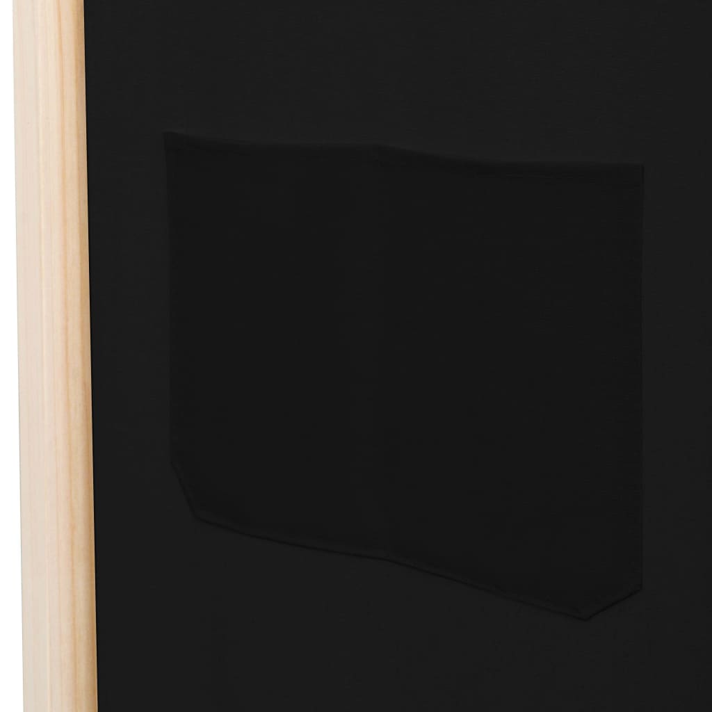 Kamerscherm met 5 panelen 200x170x4 cm stof zwart is nu te koop bij PeponiXL, paradijselijk wonen!