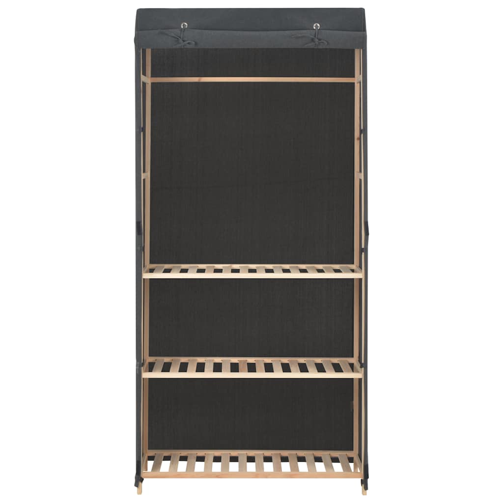 Kledingkast 3-laags 79x40x170 cm stof grijs is nu te koop bij PeponiXL, paradijselijk wonen!