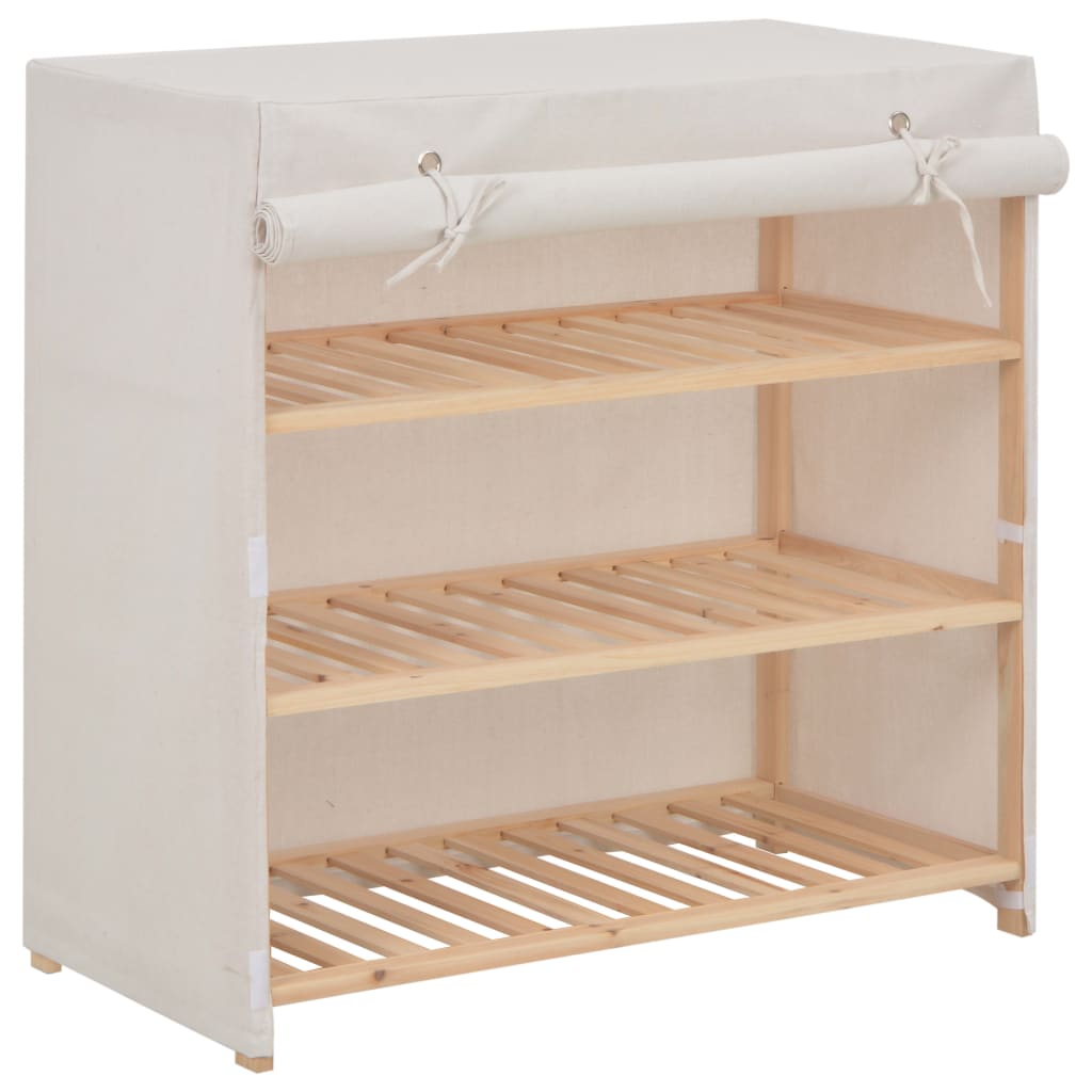 Schoenenkast met hoes 79x40x80 cm stof wit is nu te koop bij PeponiXL, paradijselijk wonen!