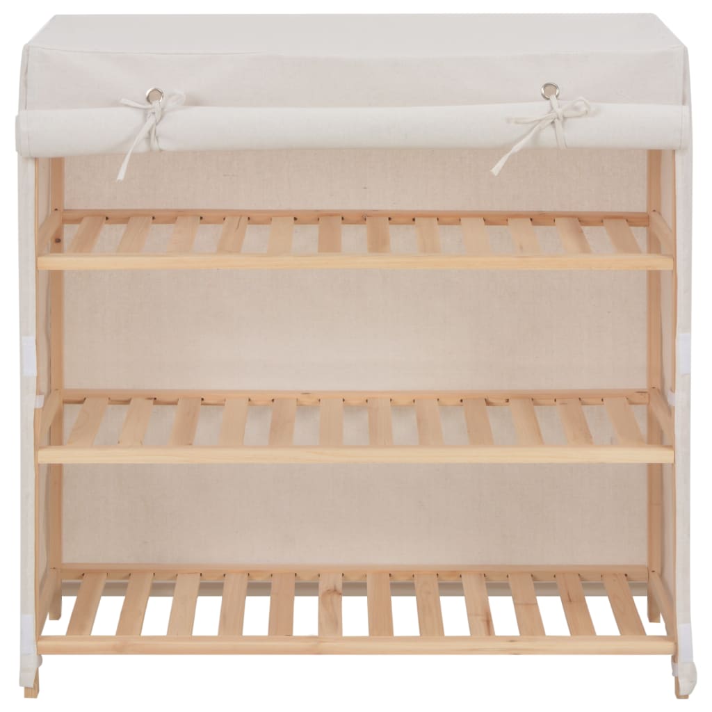 Schoenenkast met hoes 79x40x80 cm stof wit is nu te koop bij PeponiXL, paradijselijk wonen!