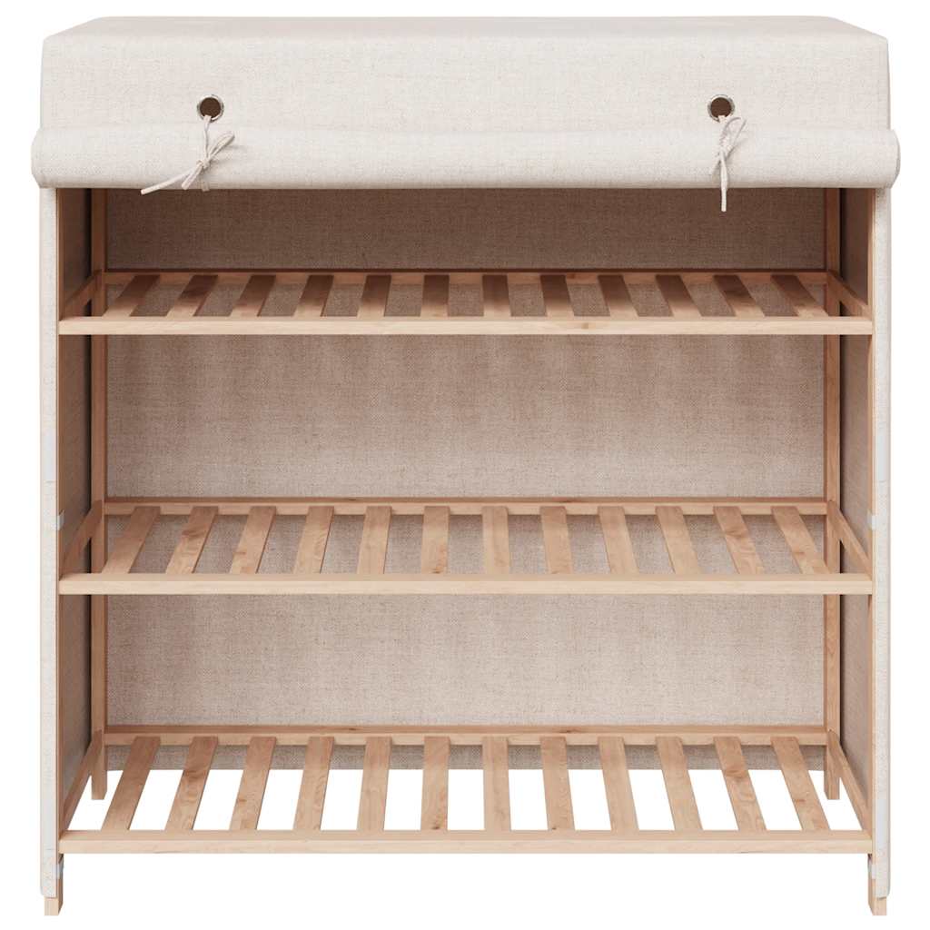 Schoenenkast met hoes 79x40x80 cm stof wit is nu te koop bij PeponiXL, paradijselijk wonen!