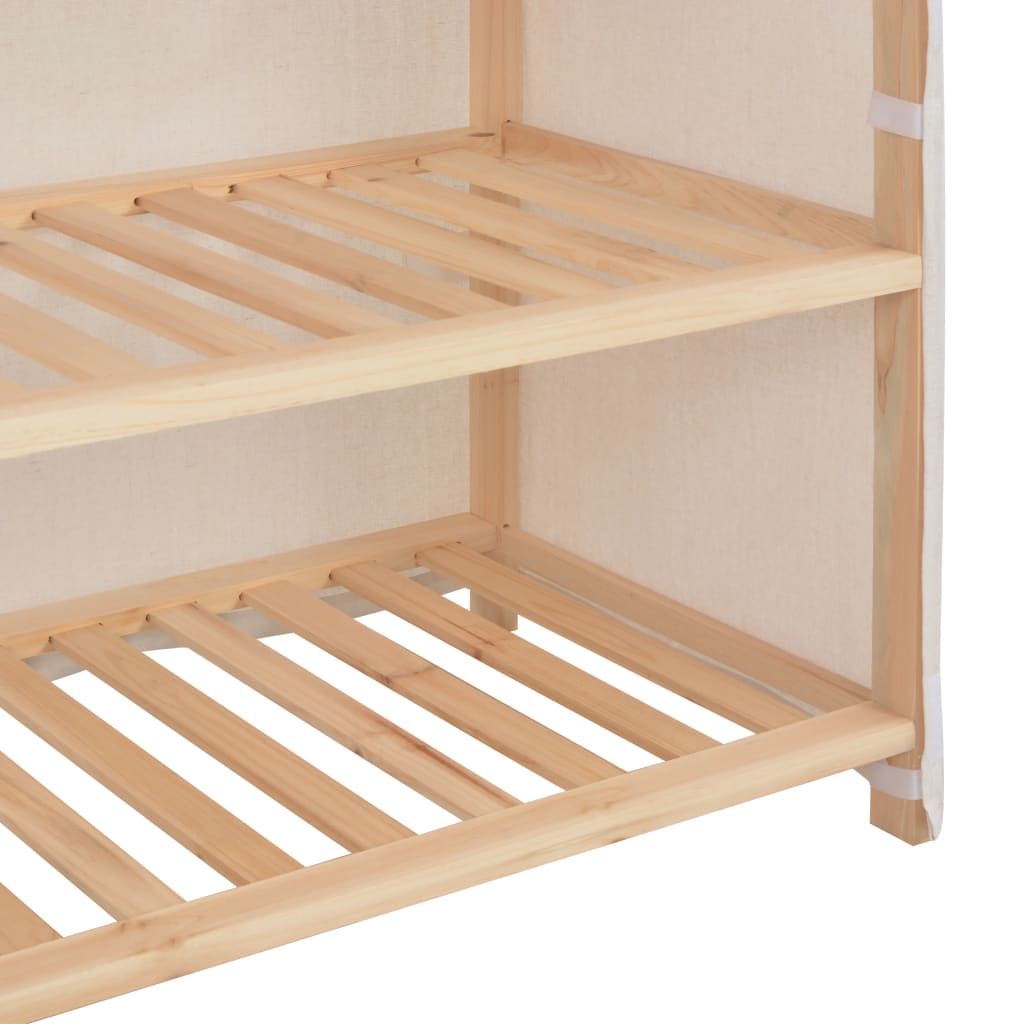 Schoenenkast met hoes 79x40x80 cm stof wit is nu te koop bij PeponiXL, paradijselijk wonen!
