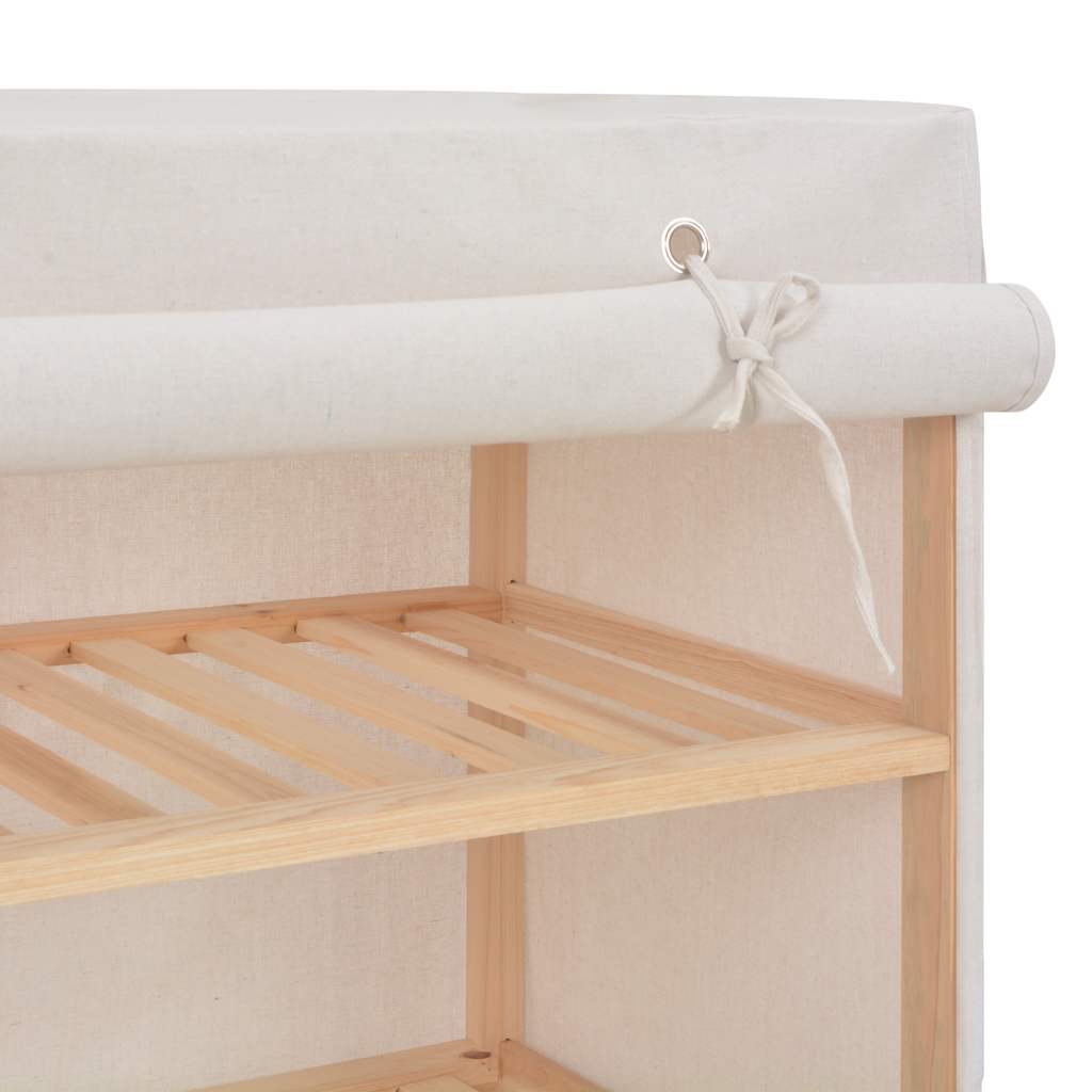 Schoenenkast met hoes 79x40x80 cm stof wit is nu te koop bij PeponiXL, paradijselijk wonen!