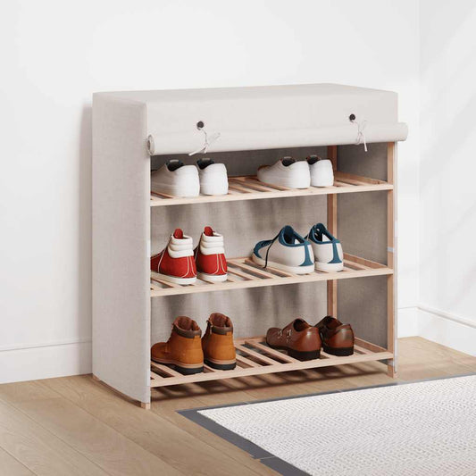 Schoenenkast met hoes 79x40x80 cm stof wit is nu te koop bij PeponiXL, paradijselijk wonen!