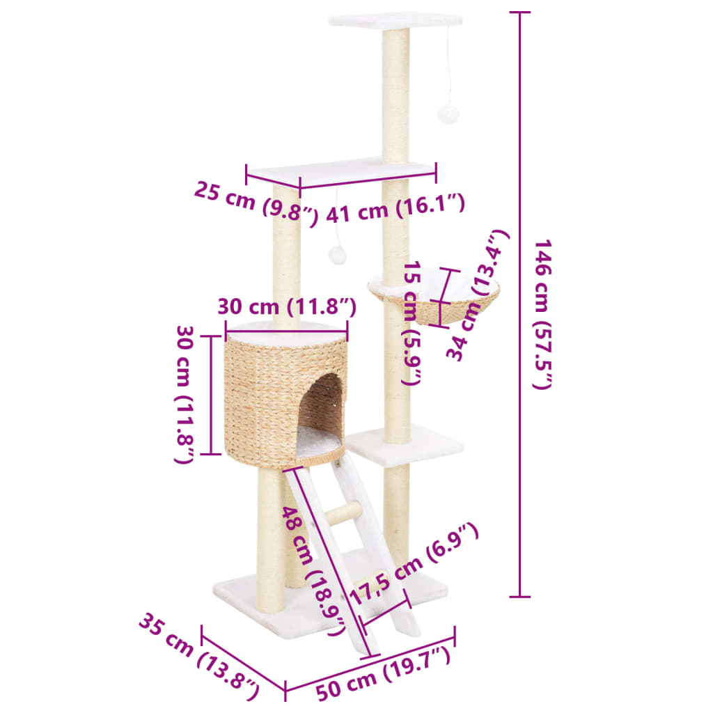 Kattenkrabpaal met sisal krabpaal zeegras is nu te koop bij PeponiXL, paradijselijk wonen!