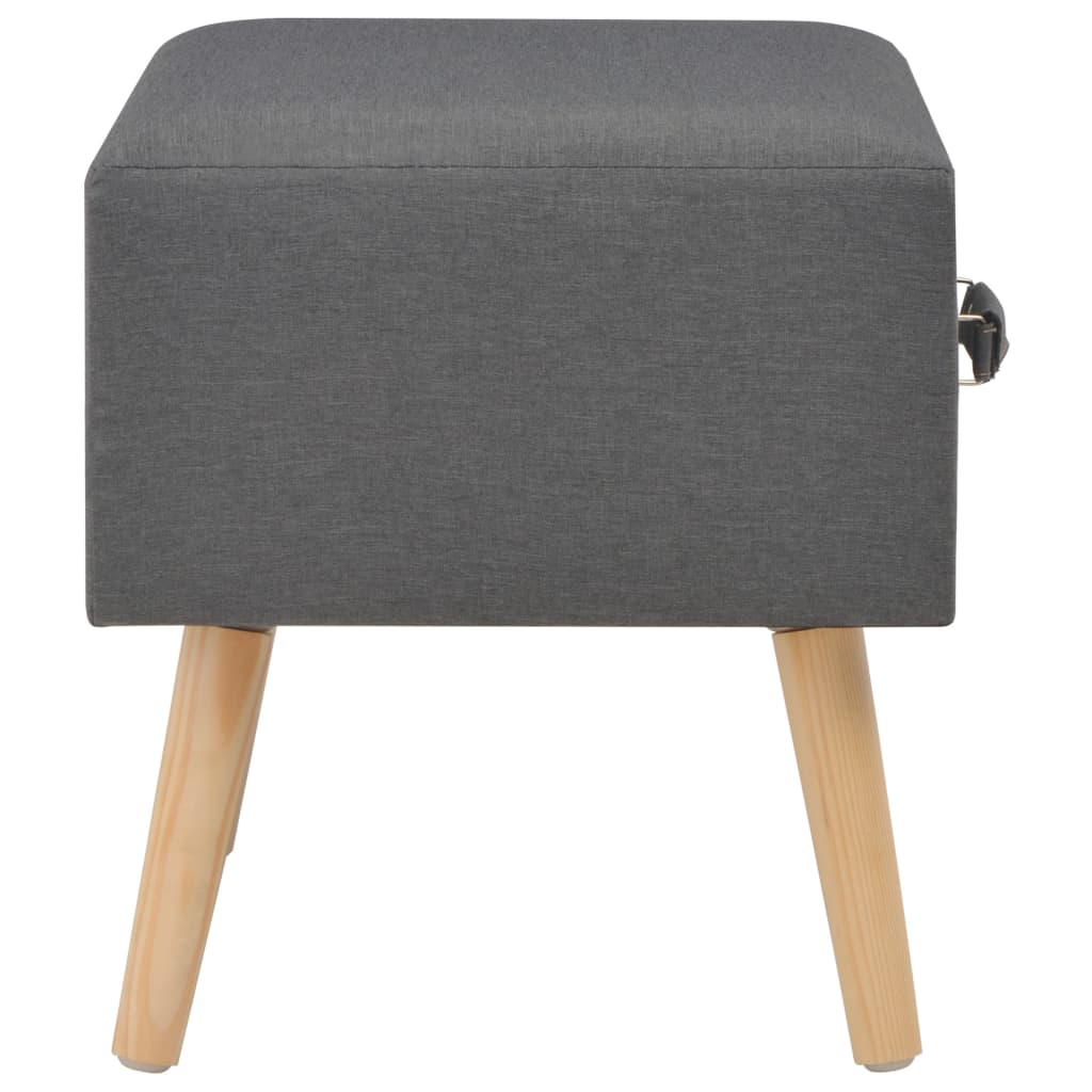 Nachtkastje 40x35x40 cm stof donkergrijs is nu te koop bij PeponiXL, paradijselijk wonen!