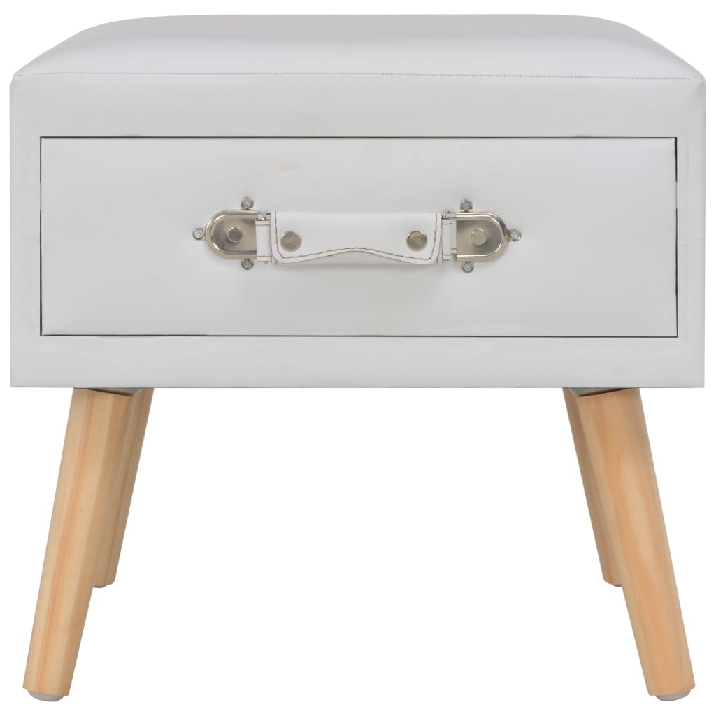 Nachtkastje 40x35x40 cm kunstleer wit is nu te koop bij PeponiXL, paradijselijk wonen!