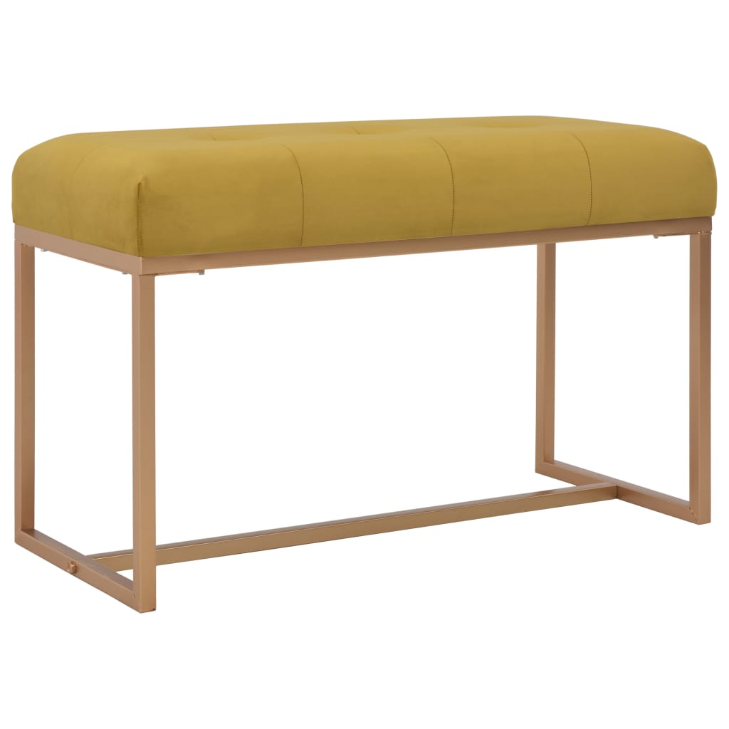 Bankje 80 cm fluweel mosterdkleurig is nu te koop bij PeponiXL, paradijselijk wonen!