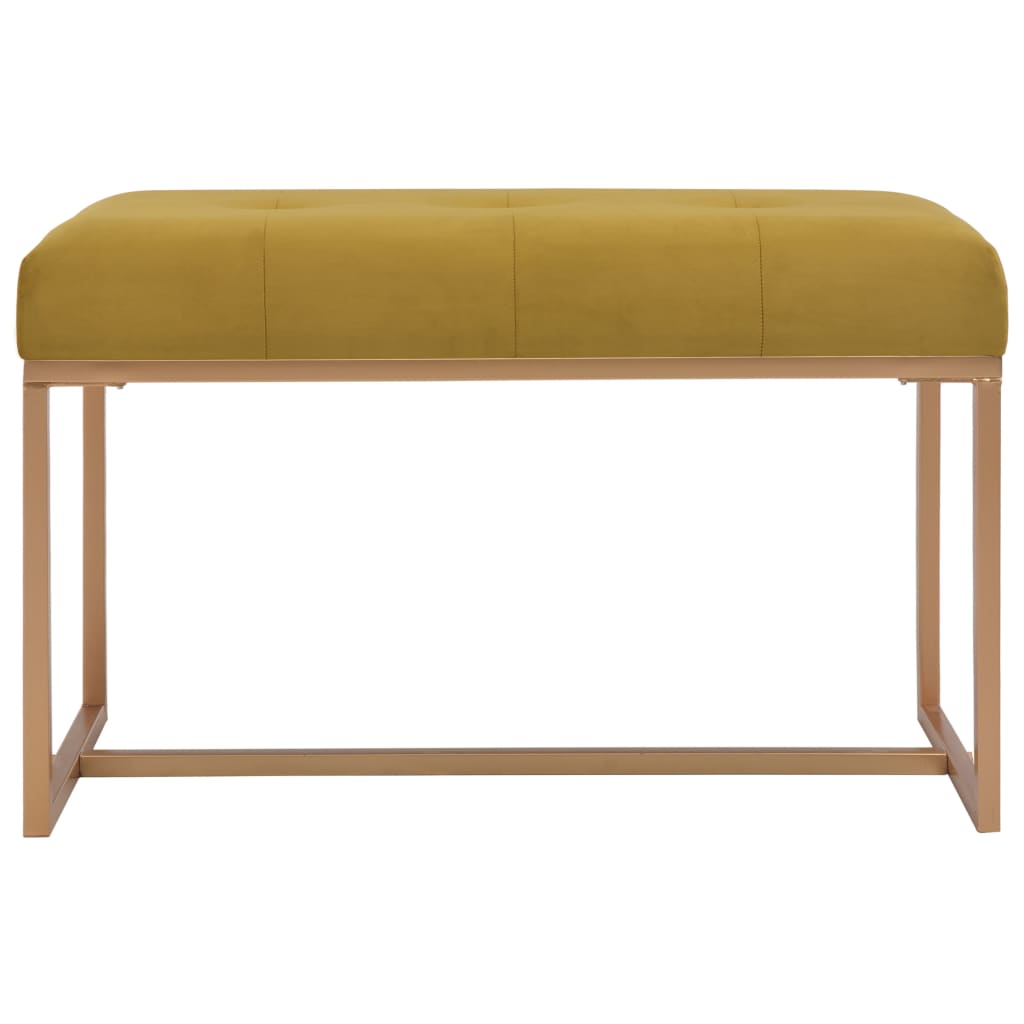Bankje 80 cm fluweel mosterdkleurig is nu te koop bij PeponiXL, paradijselijk wonen!