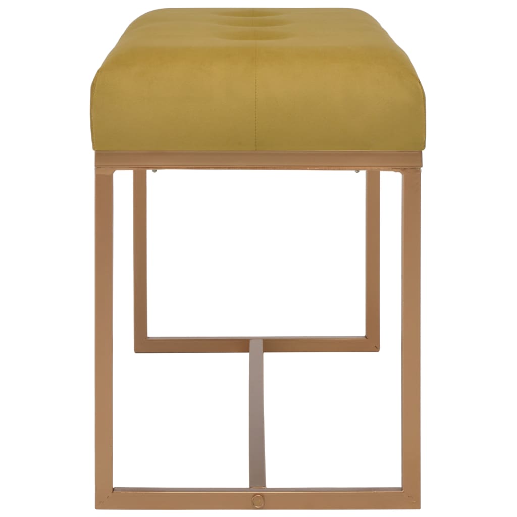 Bankje 80 cm fluweel mosterdkleurig is nu te koop bij PeponiXL, paradijselijk wonen!