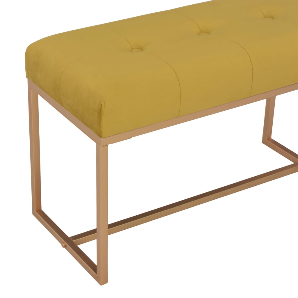 Bankje 80 cm fluweel mosterdkleurig is nu te koop bij PeponiXL, paradijselijk wonen!