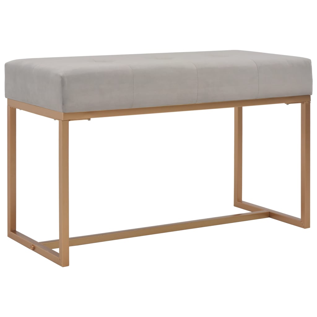 Bankje 80 cm fluweel grijs is nu te koop bij PeponiXL, paradijselijk wonen!