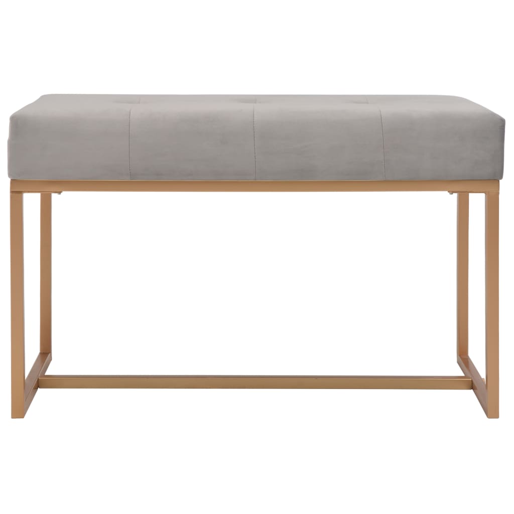 Bankje 80 cm fluweel grijs is nu te koop bij PeponiXL, paradijselijk wonen!